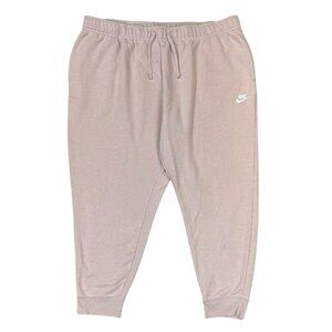 Nike Womens Pink Standard Fit Mid Rise Fleece Joggers Sweatpants XXL